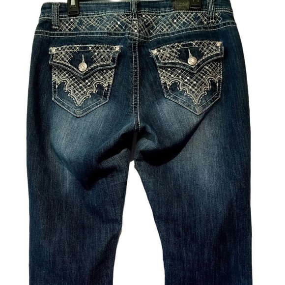 ZCO Jeans  Girls size 14 or Women's size 6  Silver Metallic Sequin  Stretch  GUC - Picture 1 of 11